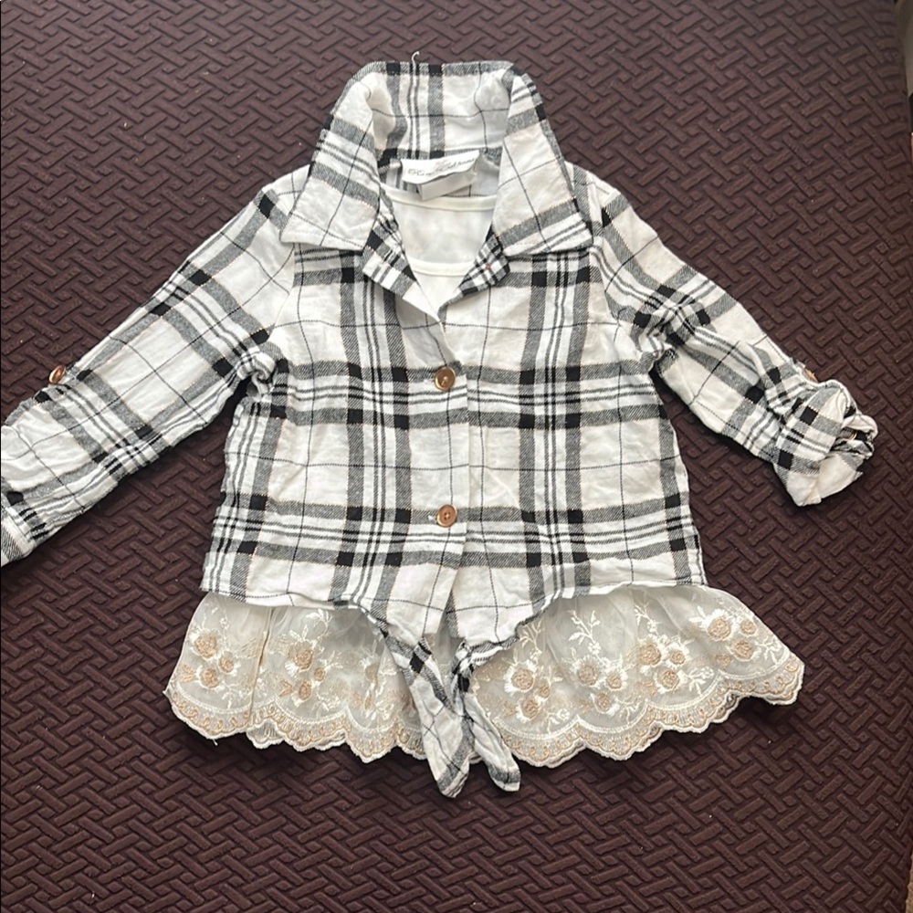 Rare Editions Black and White Plaid Shirt